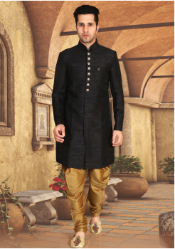 Black Color Designer New Indo Western Sherwani